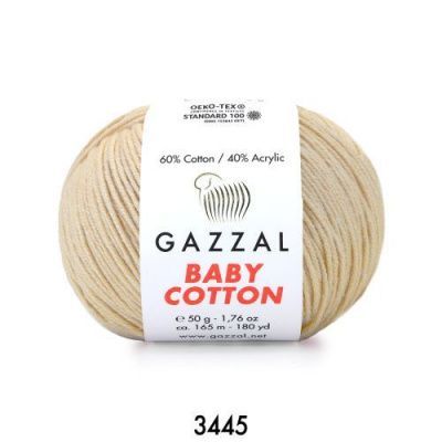 GAZZAL  BABY COTTON   3445  - 60% Хлопок, 40% Акрил 50 г/165 м